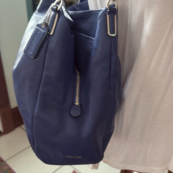 Coach  Madison Phoebe  pebble leather Royal blue  triple compart. Shoulder Bag - Picture 4 of 17